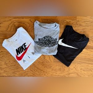 Lot of 3 nike and Jordan tshirts. Youth L